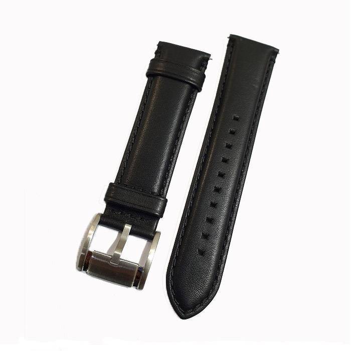 fossil 22mm black leather watch strap