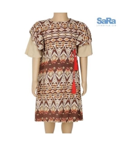 SaRa Girls Frock Orange print