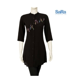 SaRa Ladies Casual Shirt (WCS11PDC -Black)