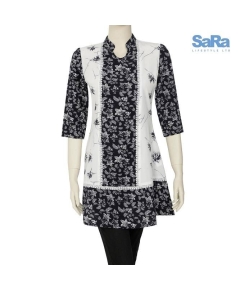 SaRa Ladies Fashion Tops NAVY PRINT