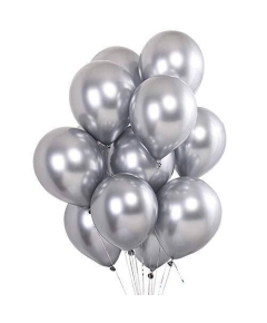 20 Pcs Glossy Monty Balloon - Silver