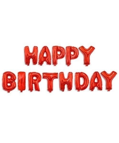 Happy Birthday Foil Banner - 13Pcs Full Set-Red Color