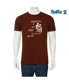 SaRa Men's T -Shirt Brown