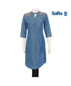 SaRa Ladis Denim Kurti (WKU11WDC-Indigo)