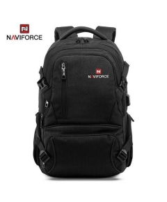 NAVIFORCE B6806 Fashion Business Backpacks Men Style High Quality PU Waterproof Travel Bag - Black