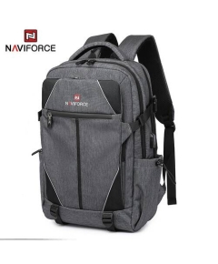 NAVIFORCE B6808 Fashion Casual Men's Backpacks Large Capacity Business Travel USB Charging Bag - Gray