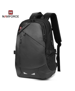 NAVIFORCE B6807 Quality Nylon Waterproof Travel Backpacks Fashion Multifunction Large Capacity and USB - Black