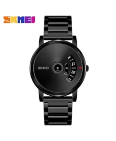 SKMEI 1260 Black Stainless Steel Analog Watch For Men - Gun Black