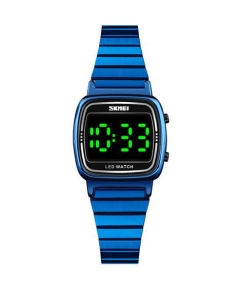 SKMEI 1543 Royal Blue Stainless Steel LED Digital Watch For Women - Royal Blue