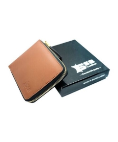 Tan Color Zippered Bi-fold Slim Wallet SB-W54