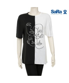 SaRa Ladies T-Shirt (SRK22A-Black & White)