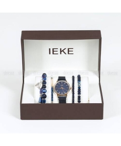 IEKE 88046 Standard Royal Blue Mesh Stainless Steel Analog Watch For Women - RoseGold & Royal Blue