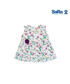 SaRa Girls Frock (GFR11YFAK-White Printed)