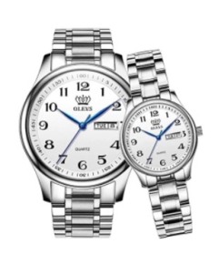 OLEVS 5567WH Stainless Steel Couple Watch