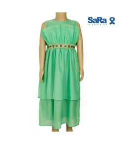 SaRa Girls Frock (GFR82FFBK-Light Green)