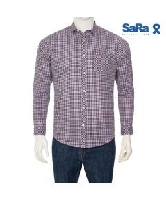 SaRa Mens Casual Shirt (MCS612FCG-Red & Navy)