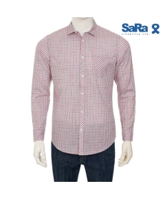 SaRa Mens Casual Shirt (MCS612FCH-Red & White)