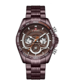 NAVIFORCE NF9185 Bronze Stainless Steel Chronograph Watch For Men - Bronze