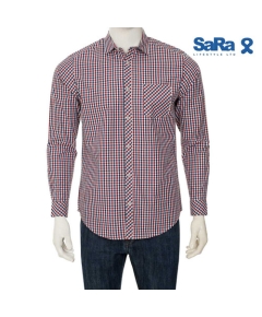 SaRa Mens Casual Shirt (MCS612FCI-MAROON & WHITE)