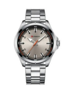 CURREN 8320 Silver Stainless Steel Analog Watch For Men - Grey & Silver