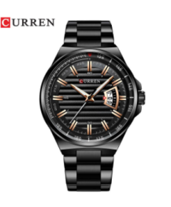 CURREN 8375 Black Stainless Steel Analog Watch For Men - RoseGold & Black