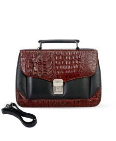 Croco-Design Women HandBag SB-HB501 (Black & Brown)