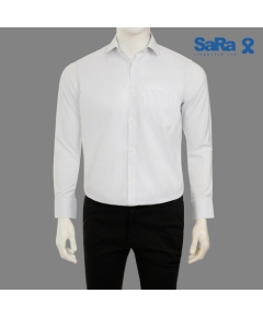 SaRa Mens Formal Shirt (MFS52FCC-White & blue stipe), Size: M