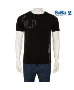 SaRa Mens T-Shirt (MTS521YK-Black), Size: S