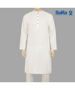 SaRa Mens Panjabi (MPJ562FCF-White), Size: S