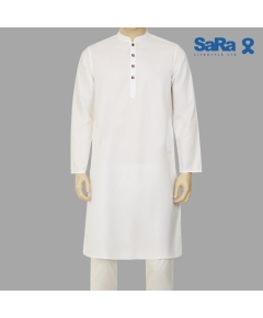 SaRa Mens Panjabi (MPJ13FCF-White), Size: S