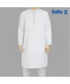 SaRa Mens Panjabi (MIN1MPJ182FCA-White), Size: S