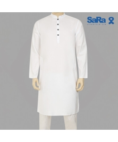 SaRa Mens Panjabi (MPJ13FCE-White), Size: S