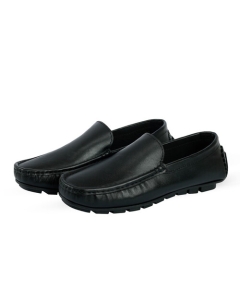 Black Plain Leather Loafer SB-S138, Size: 39