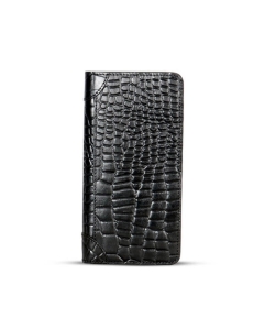 AAJ Croco design Leather Long Wallet SB-W138 Black