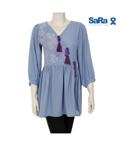 SaRa Ladies Fashion Tops (WFT21YH-Peri winkle), Size: S