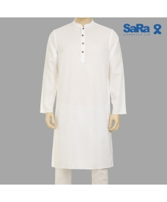 SaRa Mens Panjabi (MPJ532FCB-White), Size: M