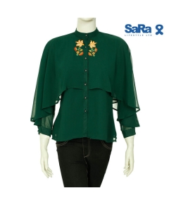 SaRa Ladies Fashion Tops (WFT208YJA-Green), Size: S