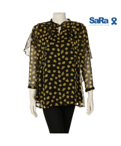 SaRa Ladies Fashion Tops (WFT492YJA-Black Printed), Size: S