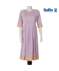 SaRa Ladies Ethnic Long Length Kurti (WKU103FLB-LAVENDER), Size: S