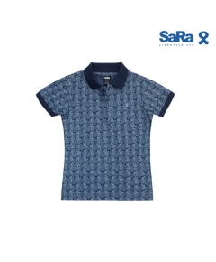 SaRa Boys Polo Shirt (BPO92FKB-sky print), Baby Dress Size: 7-8 years