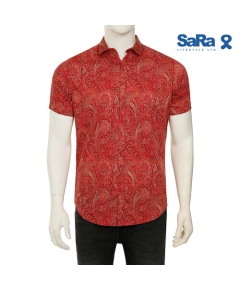 SaRa Mens Short Sleeve Shirt (MSCS92ACB-Printed), Size: S