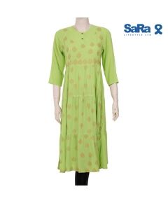 SaRa Ladies Kurti (WKU52FDC-Lemon Green), Size: M