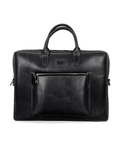 Black Leather Laptop Bag SB-LB447