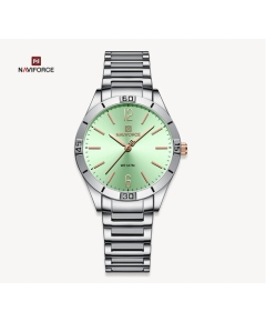 NAVIFORCE NF5029 Silver Stainless Steel Analog Watch For Women - Green & Silver