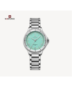 NAVIFORCE NF5021 Silver Stainless Steel Analog Watch For Women - Pest & Silver