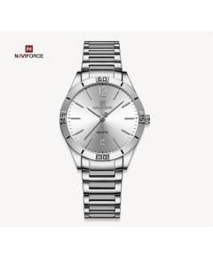 NAVIFORCE NF5029 Silver Stainless Steel Analog Watch For Women - White & Silver