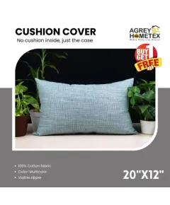 Decorative Cushion Cover, Multicolor (20x12) Buy 1 Get 1 Free_78559