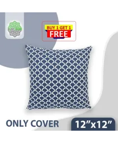 Decorative Cushion Cover, Navy Blue (12x12), Buy 1 Get 1 free_77651