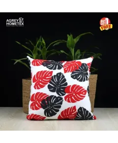 Exclusive Cushion Cover, Red & Black, (14x14) Buy 1 Get 1 Free_79212