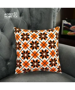 Exclusive Cushion Cover, Orange & Black